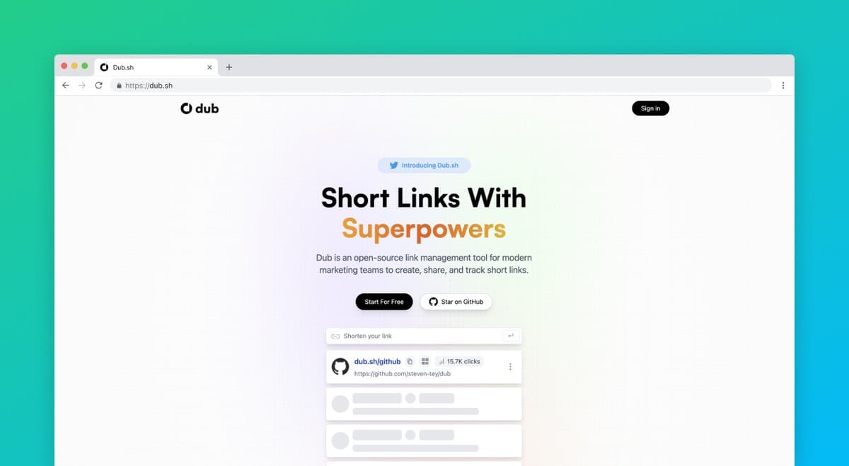 @vercel @BeamAnalyticsIO @TheBuilderJR @dubdotsh 

Built by the amazing @steventey, Dub is the link shortener you've been searching for. Every shortlink in this thread (and every thread we've posted during Launch Week) has been made with Dub.

If it says http://tbrd.co, it was made with Dub. 😍 