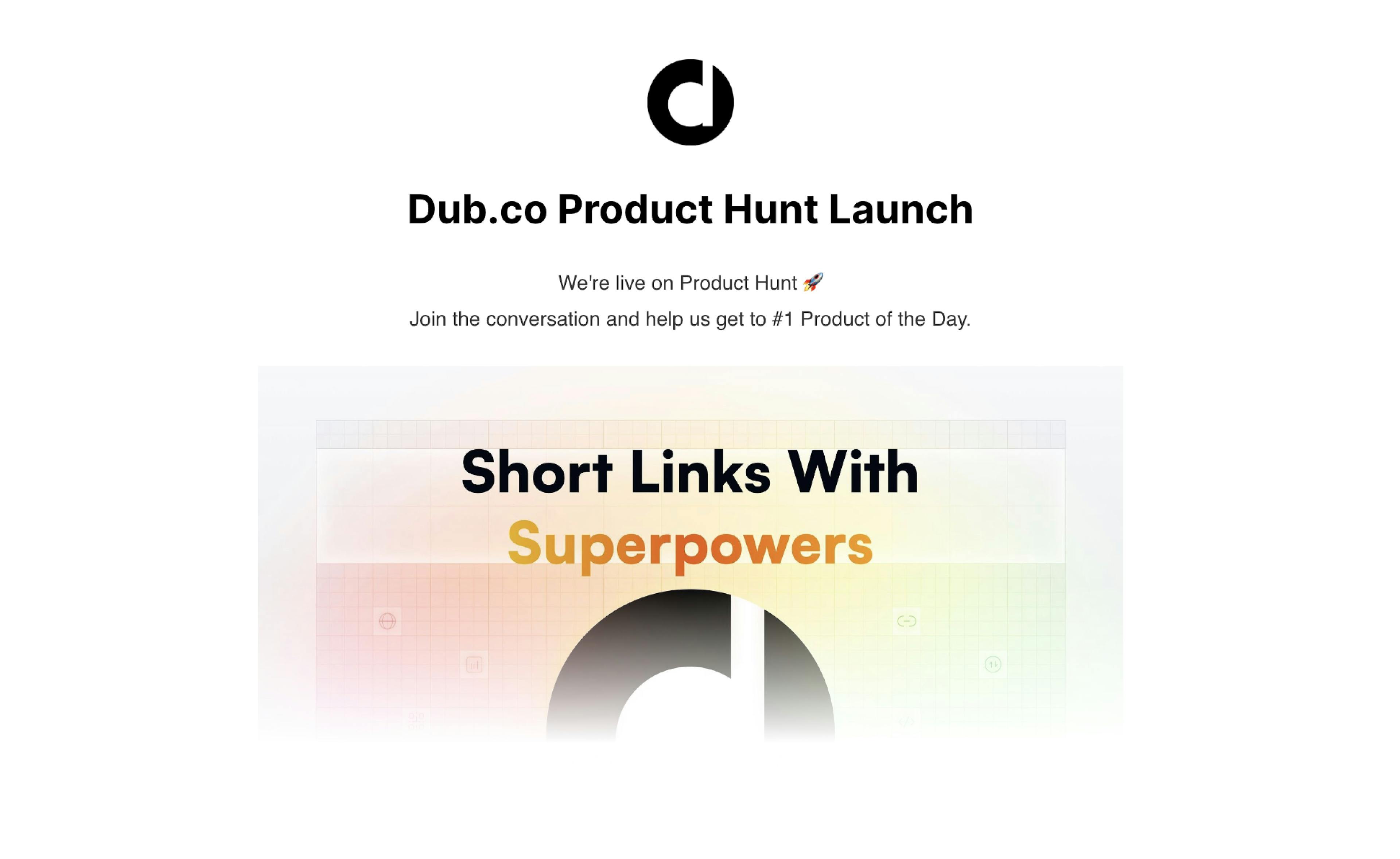Product Hunt announcement email